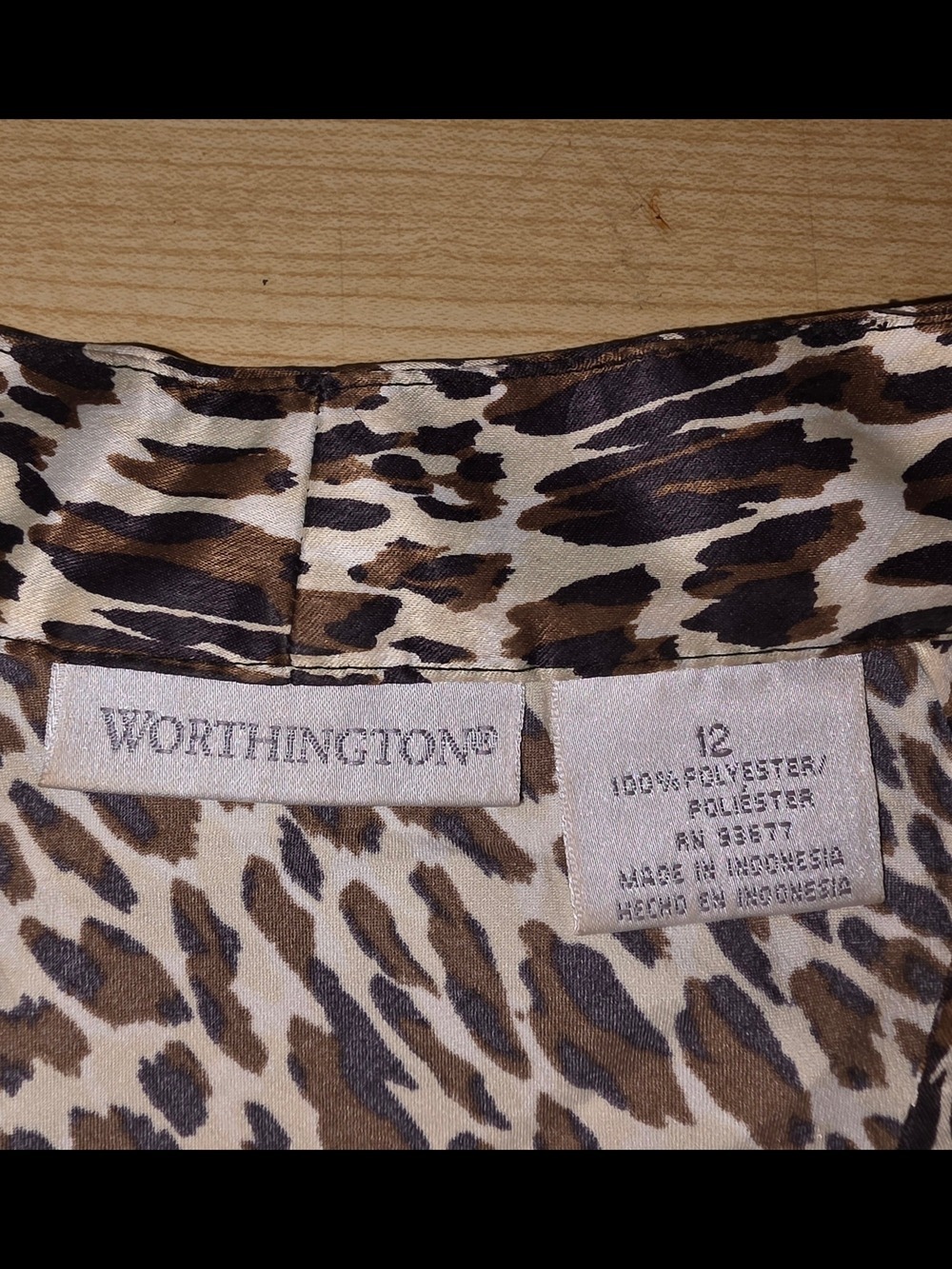 Worthington Brown Leopard V-Neck Halter Camisole Size 12 #TK47 - Picture 3 of 8